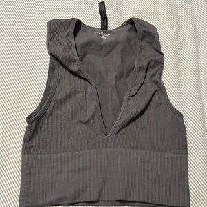 dark grey ribbed urban outfitters tank top
